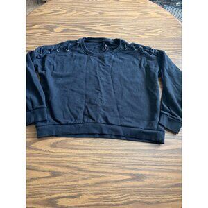 Betsy Johnson black scoop neck sweatshirt with laces at top size Large